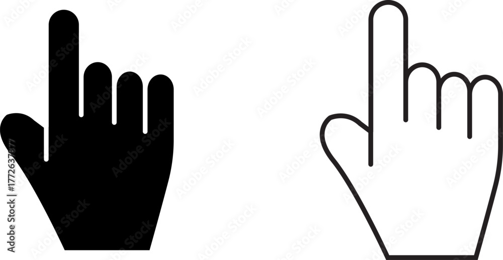 Obraz premium Two hands pointing upwards in black and white, illustrating gestures for communication and attention in various contexts