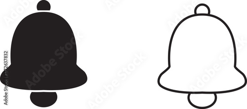 Different styles of bell icons in black and white showing simplicity in design
