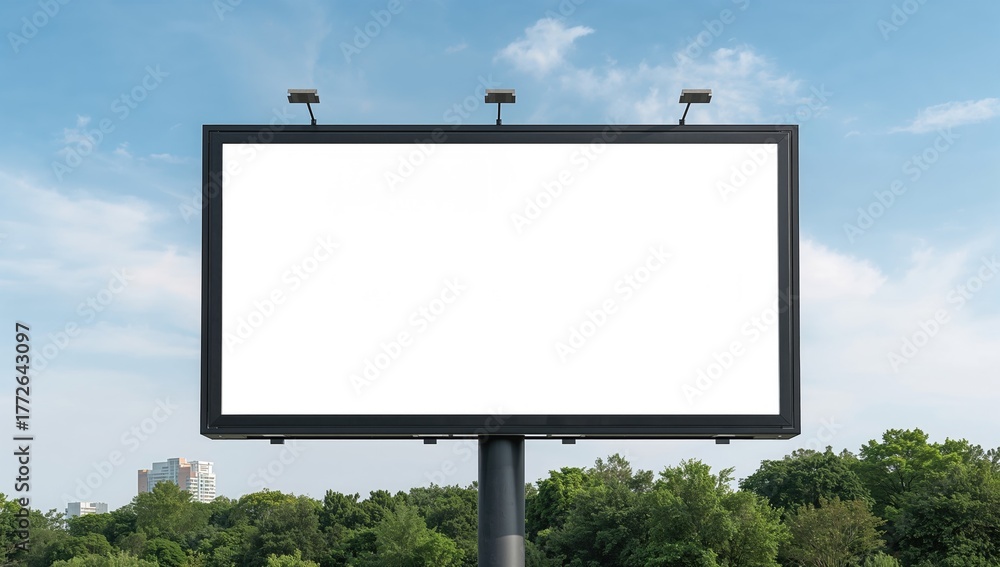 Fototapeta premium Blank billboard for outdoor advertising, suitable for promotional use