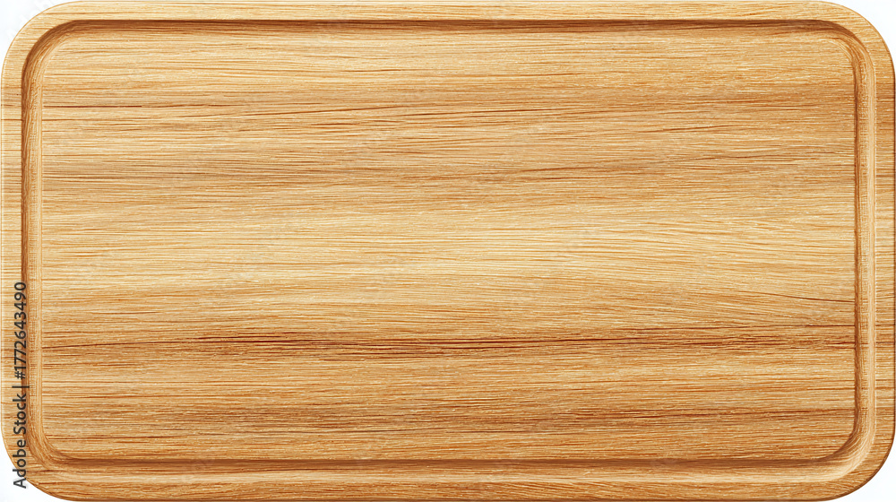 Fototapeta premium A rectangular wooden cutting board. Perfect for culinary preparations