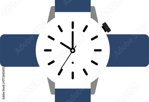 Wristwatch with time illustration design