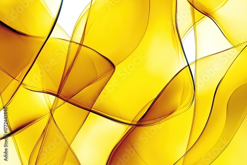 Abstract Yellow Liquid Flow Design