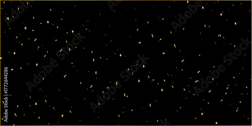 Scattered light streaks and squares on a dark background creating an abstract visual pattern design.	