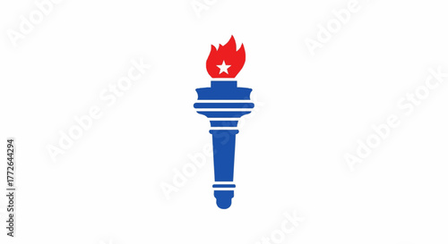 Vector illustration of a patriotic torch symbol representing freedom