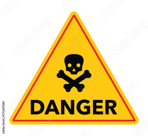 Caution and Safety Sign Collection — Vector Danger Emblems Featuring Power, Death, and Chemical Risks.