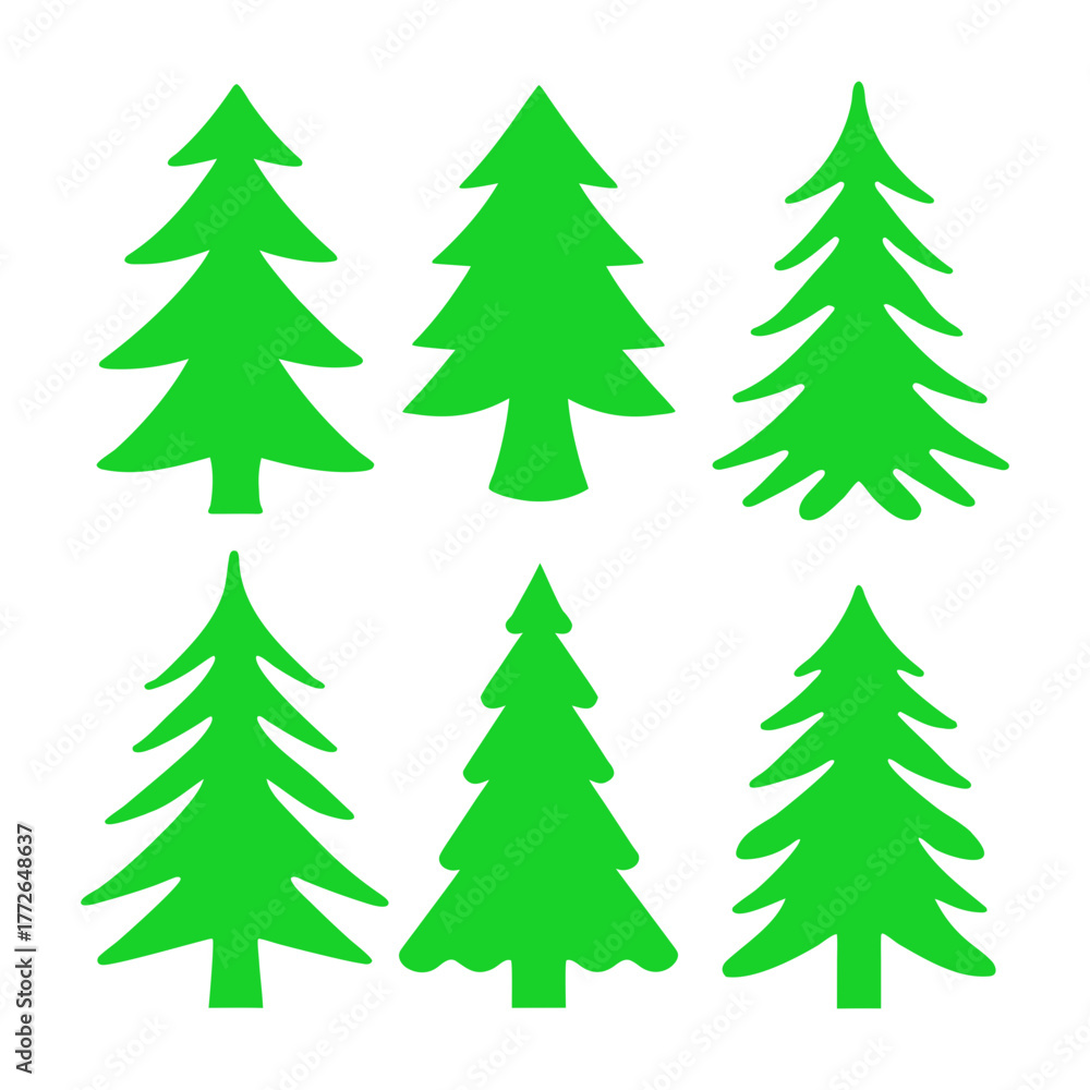 Fototapeta premium set of christmas trees