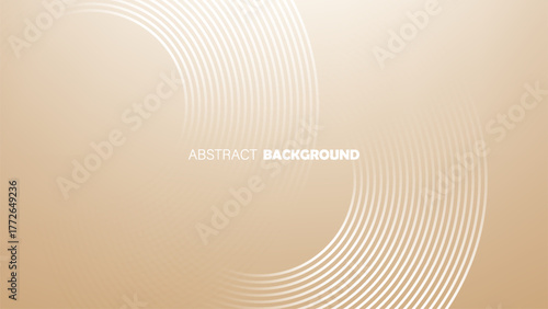 Elegant beige abstract background featuring circular line patterns with soft gradients and smooth transitions. Minimalist geometric design with modern and stylish aesthetics,