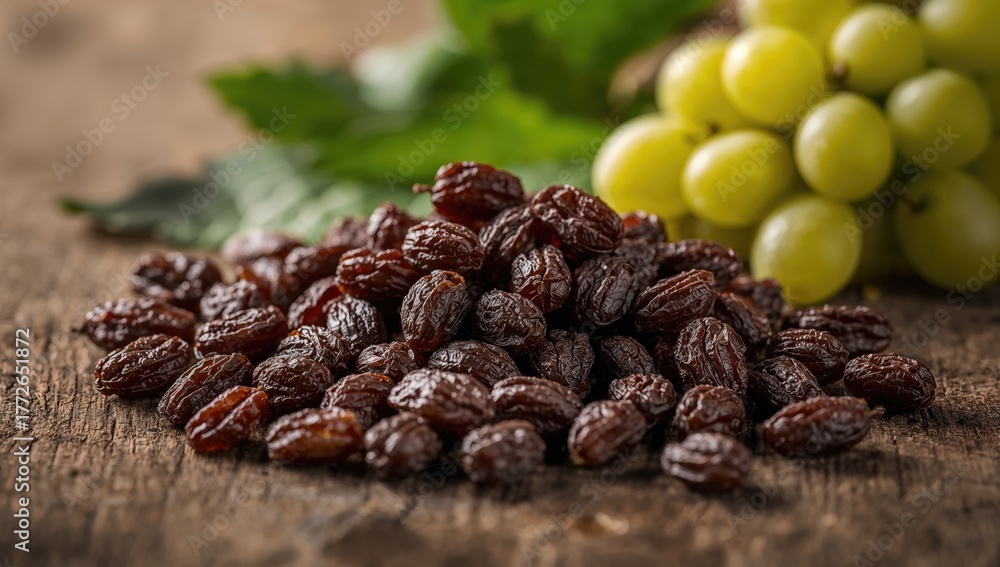Fototapeta premium Natural dried grapes, organic raisins
