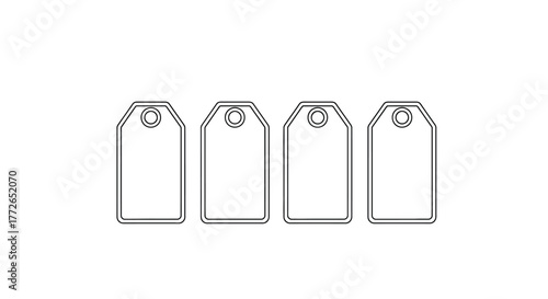 Blank price tags for retail display and product labeling isolated on white vector