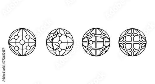 Abstract globe network connections and digital technology concepts rendered with lines and dots vector