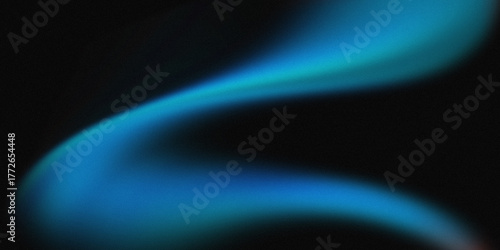 Foto Illustration of the bright blue aurora borealis lights winding across the pitch-black night sky