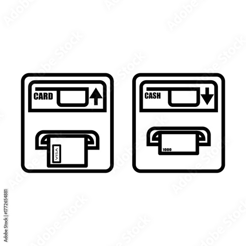 Cash withdrawal machine icon