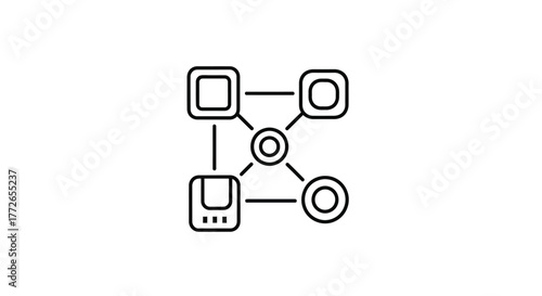 Hand drawn network connections abstract diagram representing data flow and connectivity vector