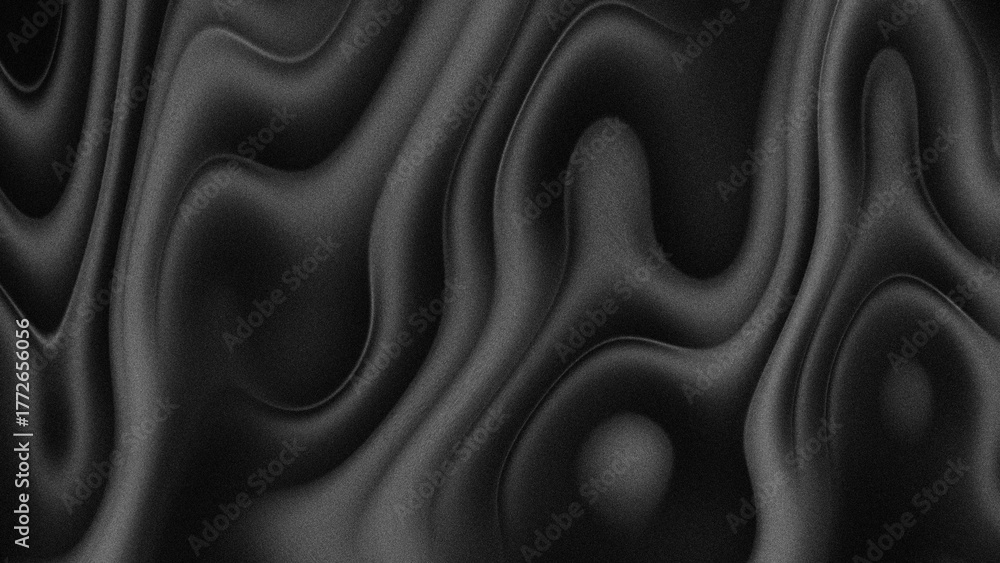 Obraz premium thick black gray liquid that slowly forms elegant pattern with Grainy noise texture