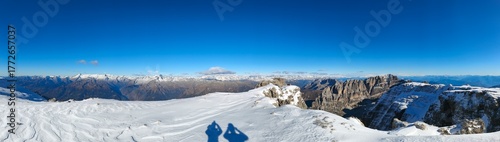 winter hiking in dolomiti di brenta italy
