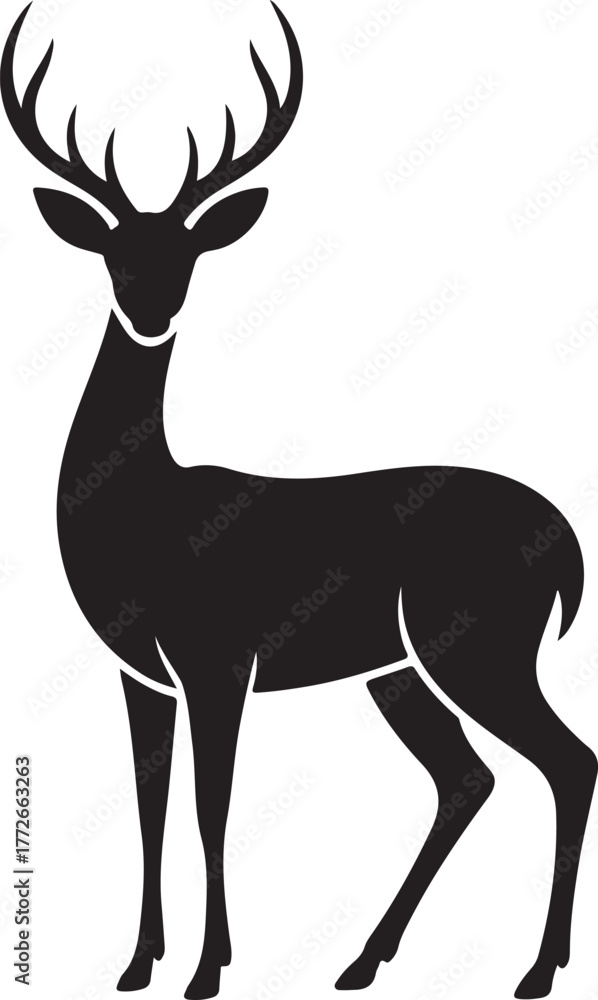 Naklejka premium Majestic Deer Silhouette