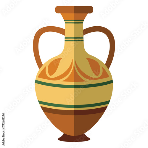 Ancient greek amphora vase with decorative patterns