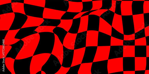 Retro Groovy Wavy Psychedelic Checkerboard Check Y2K 90s Phone Case Background Stationary Fashion Textile Repeat PatternPrint