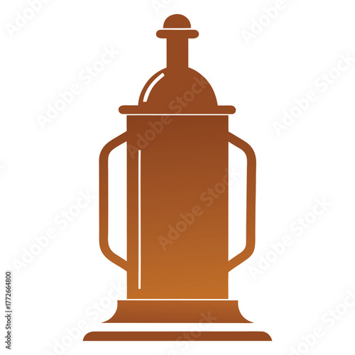 Stylized copper samovar icon with handles and bottle top