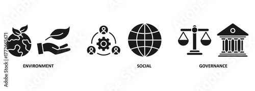 ESG banner web icon vector illustration for Environment Social Governance of corporate sustainability performance for investment screening 