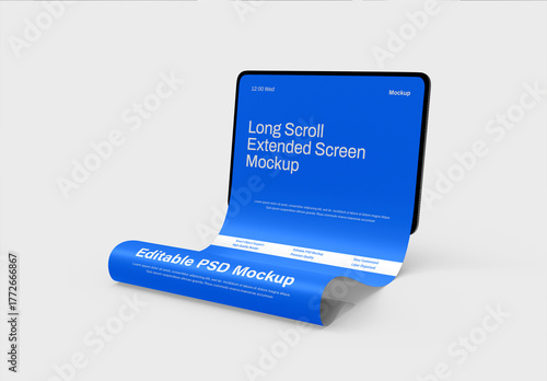 Long Scroll Tablet Screen Mockup for Website and App UI UX Presentation