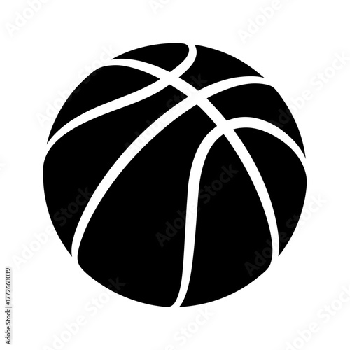 Black and White Basketball Silhouette Perfect for Sports and Game Day