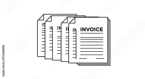 Stack of invoices financial documents business paperwork concept digital asset vector
