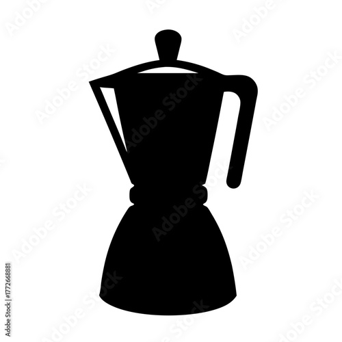 Stylized Silhouette of a Moka Pot for Brewing Italian Style Coffee