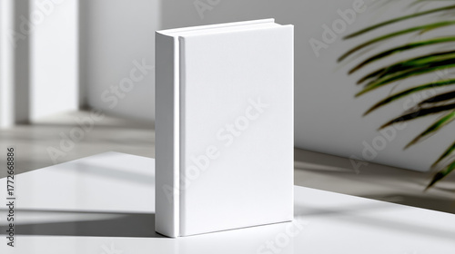 Blank hardcover book standi...