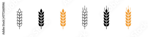 Wheat icon. Aglo logo set. Grain sign vector set. Agro harvest sign.