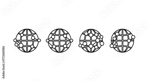 Global network connections concept art spheres connectivity digital data flow abstract representation vector