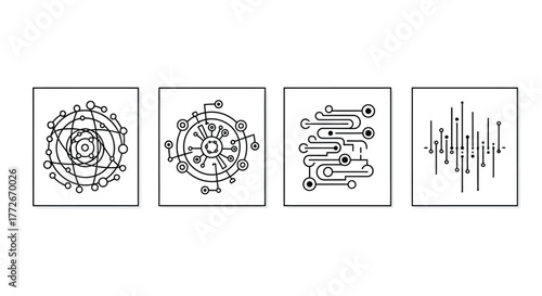 Mysterious occult symbols and abstract geometric patterns collection for esoteric design projects vector