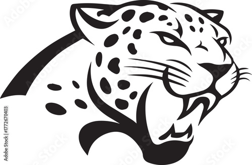 Logo of leopard, Leopard, Jaguar, Cheetah, face logo vector illustration design hand drawn animal vector.