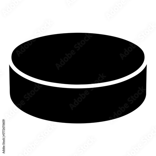 Iconic black hockey puck on a white background ready for game time