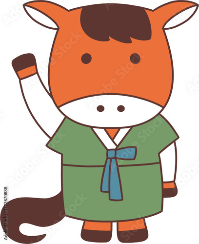 Korean Hanbok Cow Character / 한복 입은 수컷 소 캐릭터