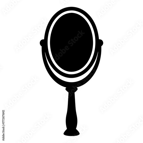 Elegant silhouette of a vanity mirror with a classic oval design