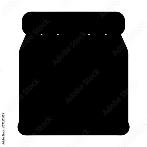Minimalist black silhouette illustration of a glass food storage jar container