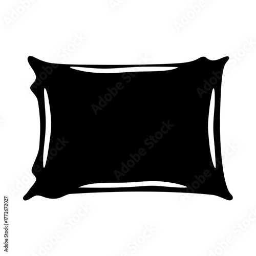 Simple black pillow silhouette with irregular edges, providing visual comfort