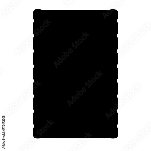 Black textured rectangle with rounded edges casting a dark mysterious shadow