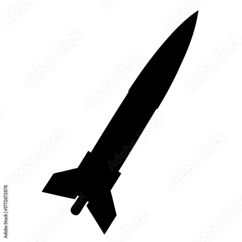 Silhouette of a Powerful Rocket Ascending Skyward with Speed and Precision