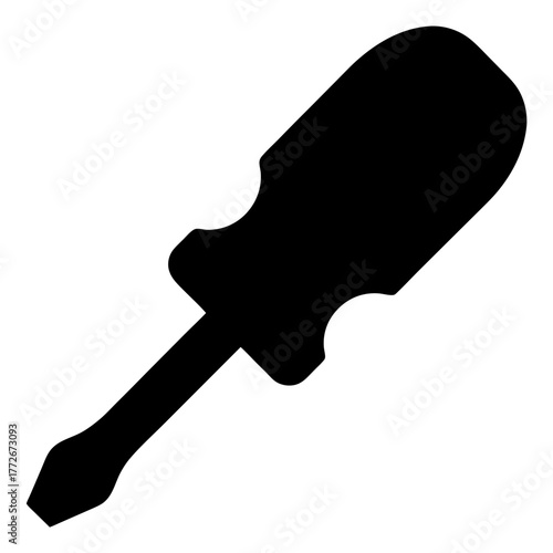 Silhouette image of a flathead screwdriver often found in toolboxes