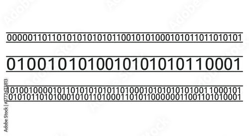Digital data streams represented by binary code lines for technology and information concepts vector