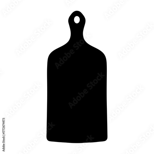 Elegant black silhouette of a wooden cutting board with hanging hole