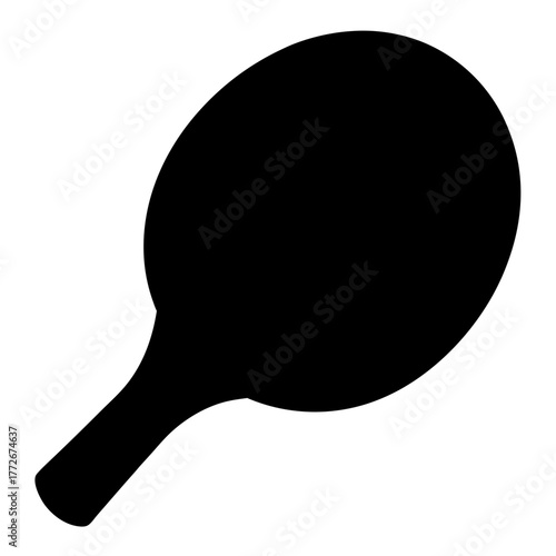 Black Silhouette of a Table Tennis Paddle used for Sport Recreation