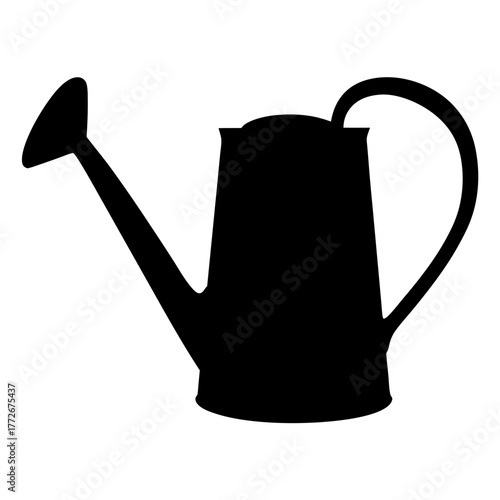 Black silhouette illustration of a watering can for gardening and plants