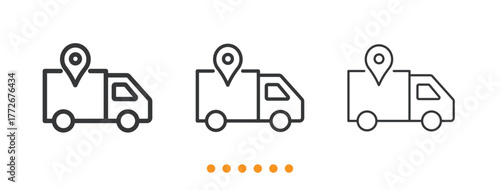 Delivery Truck icon. Thin line icon vector