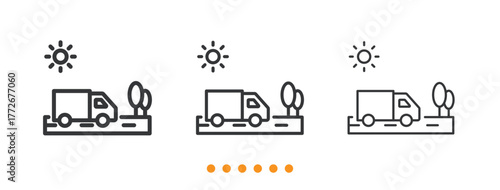 Delivery Truck icon. Thin line icon vector