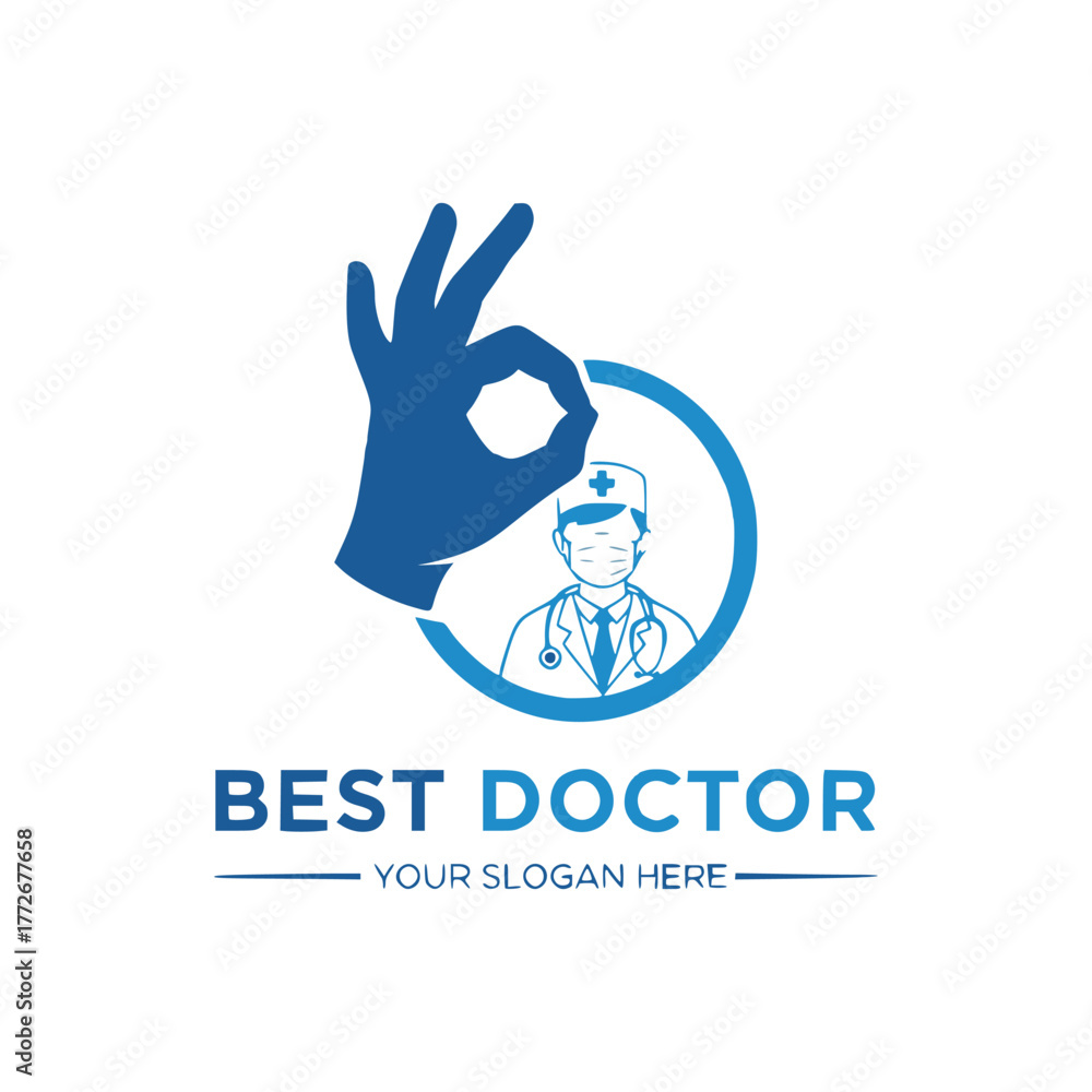 Fototapeta premium Doctor logo vector icon illustration design template