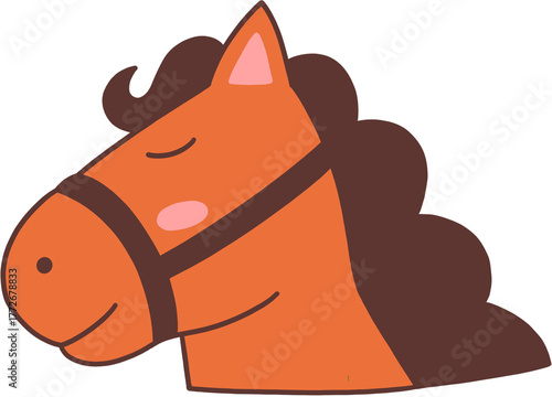 Cute Horse Face Icon / 말 얼굴 캐릭터 일러스트