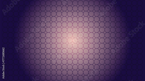 A hypnotic patterned background with subtle light effects, featuring a repeating circle motif in shades of purple